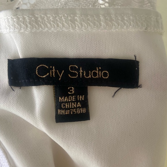 City Studio Ivory Lace Fit and Flare High Low Mini Dress - Picture 4 of 4